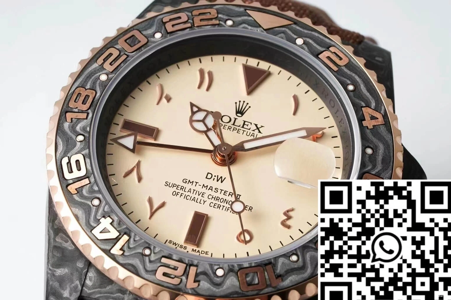 GMT-MASTER II Rolex Strap Fiber Carbon Brown Diw Fabric 0501